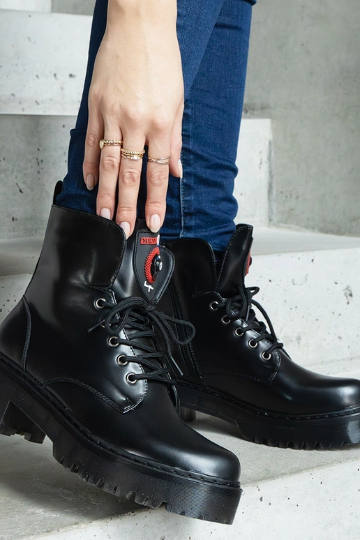 Czarne botki damskie Ranco Czarne botki damskie Ranco