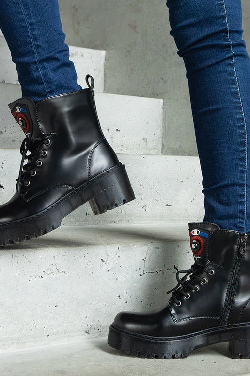 Czarne botki damskie Ranco Czarne botki damskie Ranco