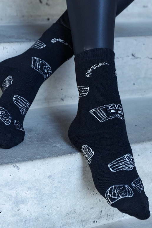 Czarno-białe ciepłe skarpetki Sella Czarno-białe ciepłe skarpetki Sella