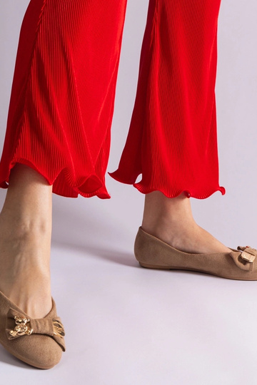 Brązowe balerinki zdobione... 2