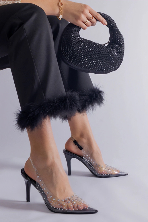 Transparentne szpilki z odkrytą pięta...