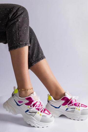 Biało-rózowe sneakersy sportowe Sulamita 2
