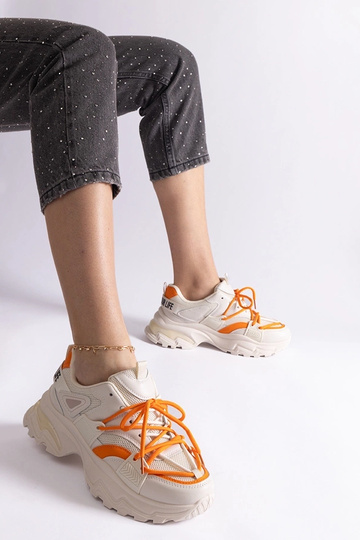 Beżowe sneakersy sportowe Sulamita
