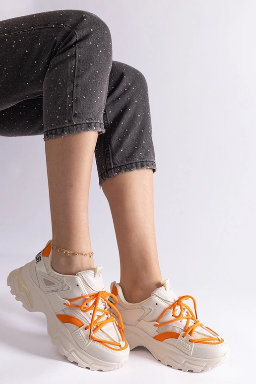 Beżowe sneakersy sportowe Sulamita