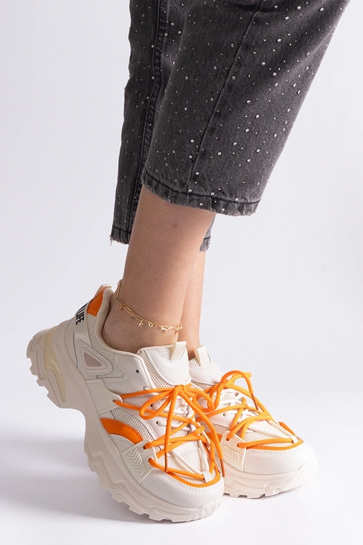 Beżowe sneakersy sportowe Sulamita