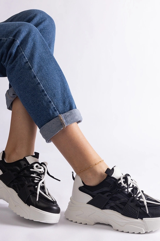 Czarne sneakersy sportowe damskie Alva Czarne sneakersy sportowe damskie Alva