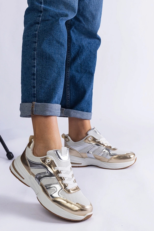 Materiałowe sneakersy sportowe ze... Materiałowe sneakersy sportowe ze...