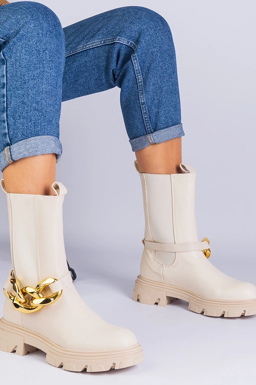 Beżowe botki za kostkę zdobione... Beżowe botki za kostkę zdobione...