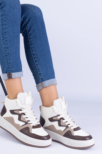 Brązowe sneakersy sportowe damskie Shadolina