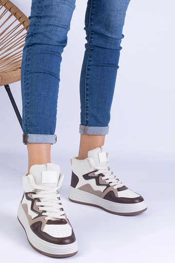 Brązowe sneakersy sportowe damskie Shadolina 2