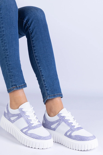 Fioletowe sneakersy ażurowe na masywnej podeszwie Lusinda