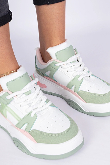 Zielone sneakersy z grubymi sznurówkami Luciana