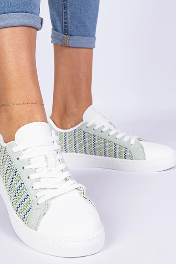 Zielone damskie sneakersy materialowe Bellisio