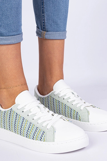 Zielone damskie sneakersy materialowe Bellisio 2