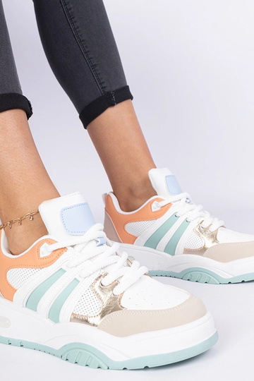 Pomarańczowe damskie sneakersy z masywnym sznurowaniem Bartella 2