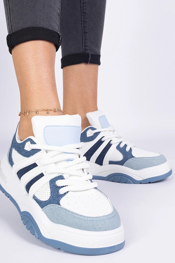 Niebieskie damskie sneakersy z masywnym sznurowaniem Bartella