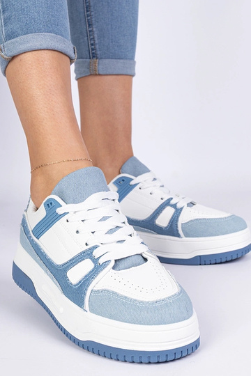 Niebieskie damskie sneakersy sportowe Pretta