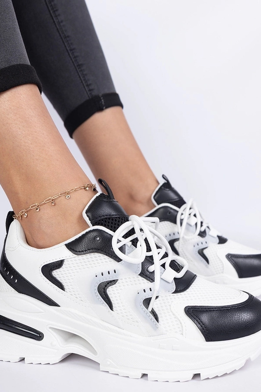 Biało-czarne damskie sneakersy... Biało-czarne damskie sneakersy...