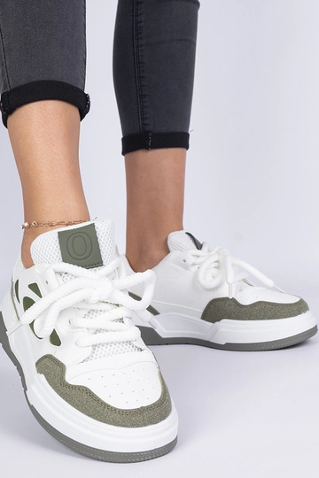 Zielone damskie sneakersy z masywnymi sznurówkami Alpacco 2