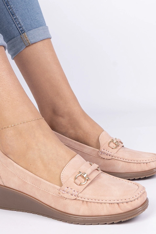 Różowe mokasyny damskie na koturnie... Różowe mokasyny damskie na koturnie...