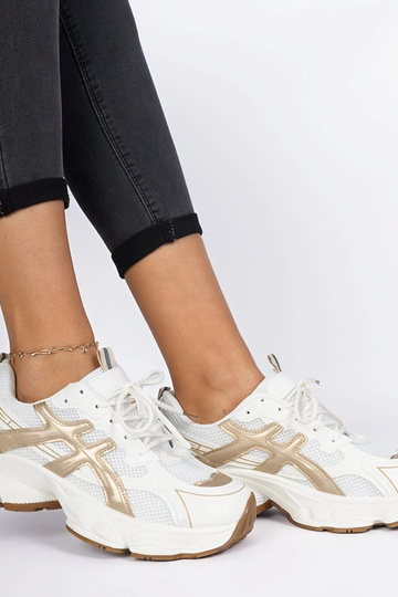 Beżowe sneakersy damskie na masywnej podeszwie Enos