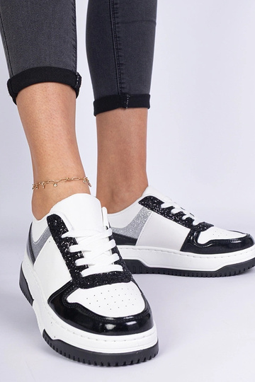 Czarne sneakersy damskie na grubej podeszwie Dolla