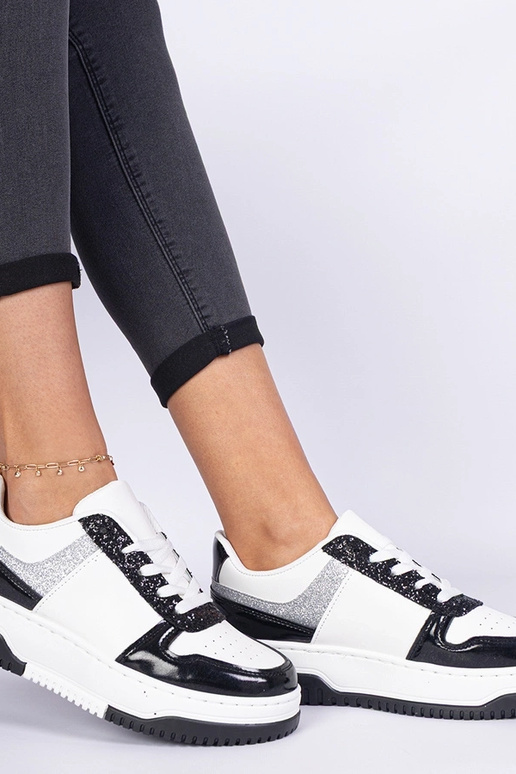 Czarne sneakersy damskie na grubej... Czarne sneakersy damskie na grubej...