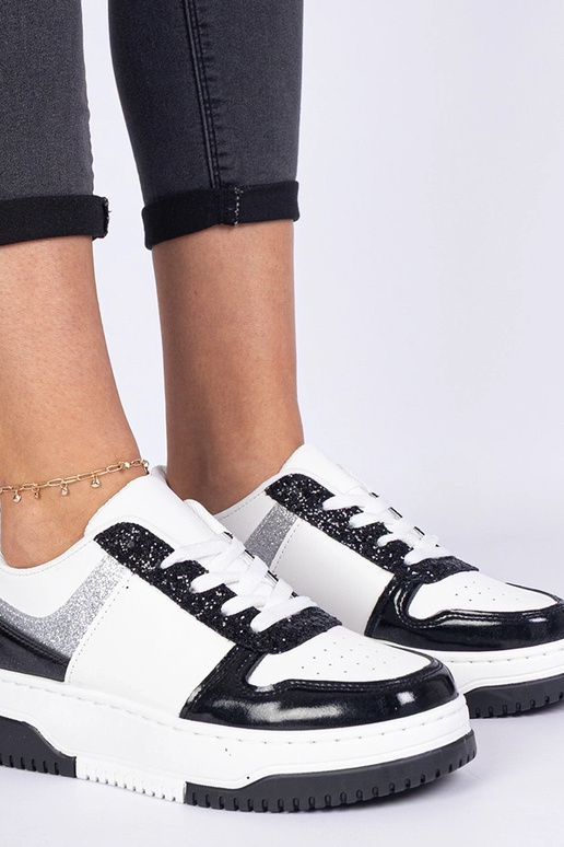 Czarne sneakersy damskie na grubej... Czarne sneakersy damskie na grubej...