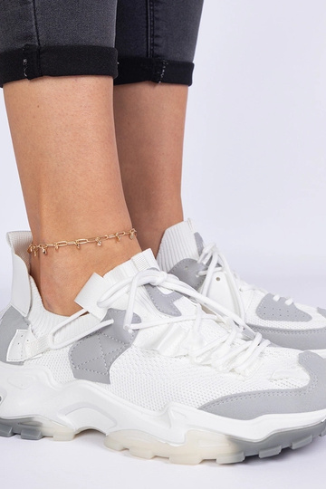 Białe sneakersy damskie z skarpetkową cholewką Milada 2