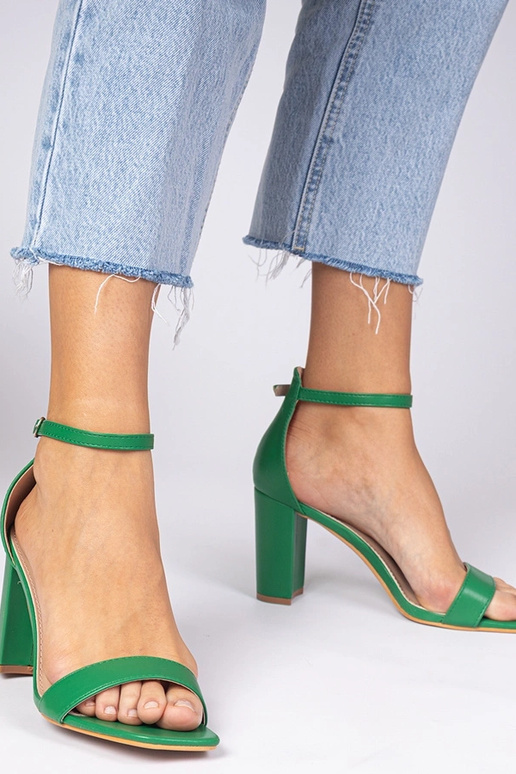 Zielone sandały na wysokim słupku Kasedi