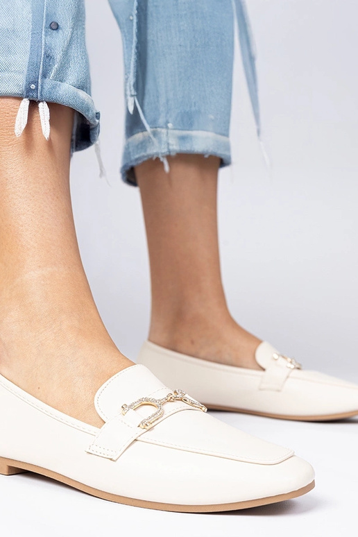 Beżowe eleganckie mokasyny z...