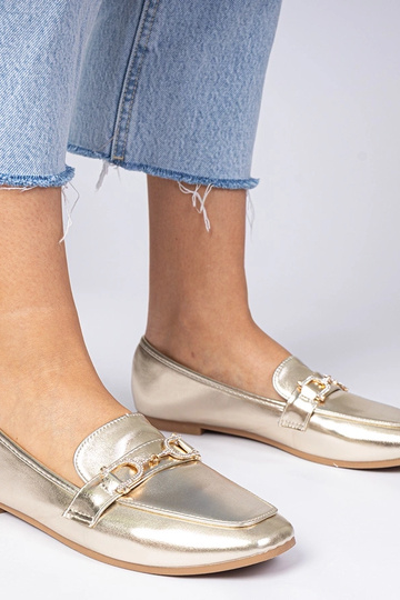 Złote eleganckie mokasyny z... 2