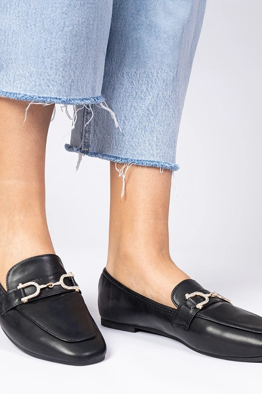 Czarne eleganckie mokasyny z...