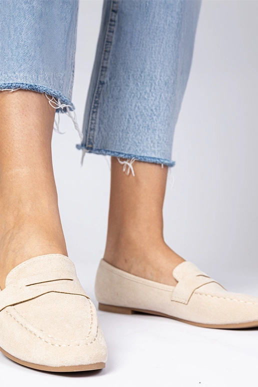 Beżowe eleganckie mokasyny Palmarina