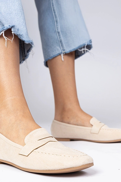 Beżowe eleganckie mokasyny Palmarina