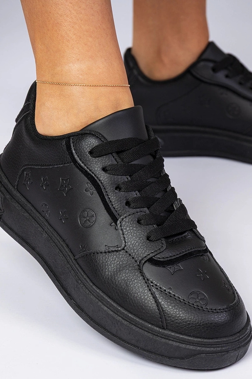 Czarne sportowe sneakersy z ekoskóry... Czarne sportowe sneakersy z ekoskóry...