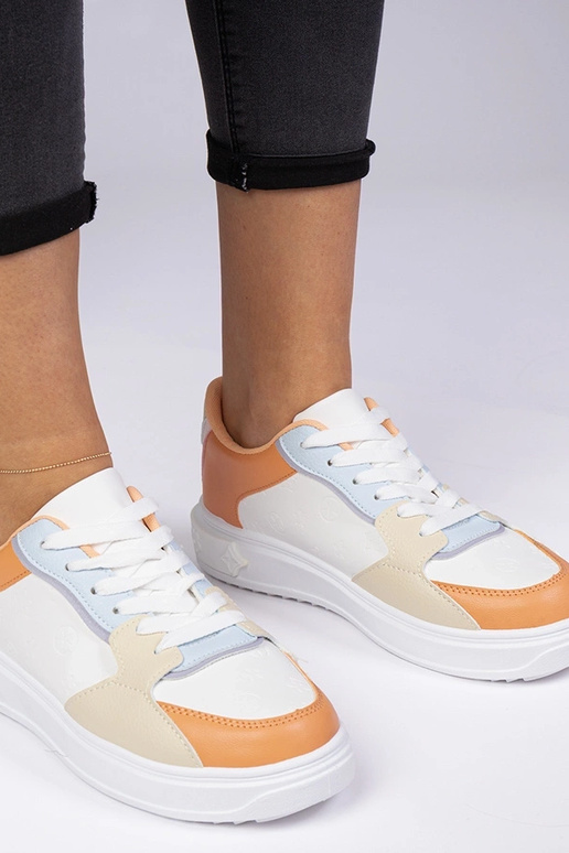 Biało-pomarańczowe sportowe sneakersy... Biało-pomarańczowe sportowe sneakersy...