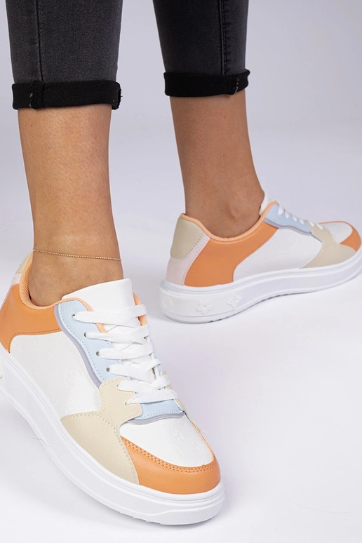Biało-pomarańczowe sportowe sneakersy... Biało-pomarańczowe sportowe sneakersy...