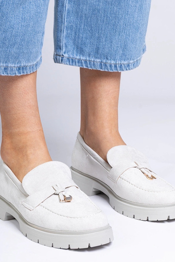 Szare eleganckie mokasyny z... 2