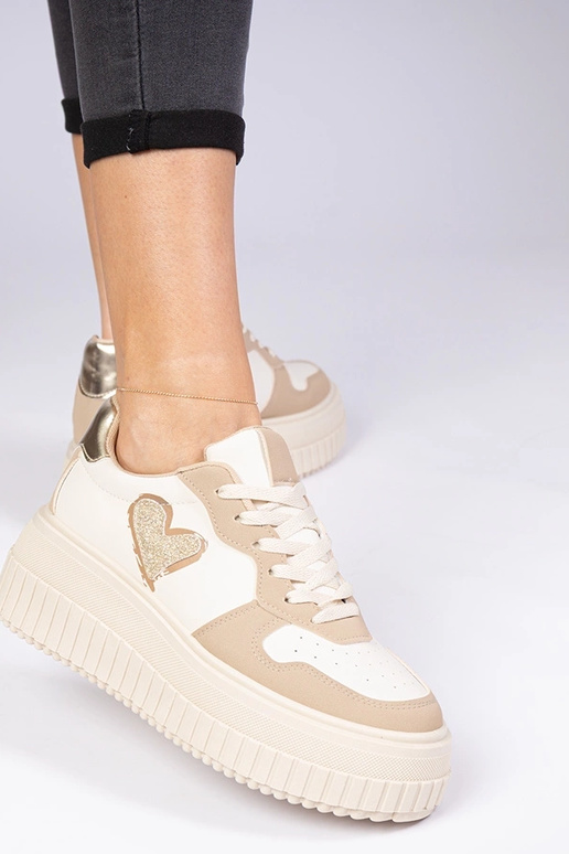 Brązowe sneakersy damskie z... Brązowe sneakersy damskie z...