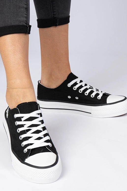 Czarne klasyczne damskie trampki Ellana