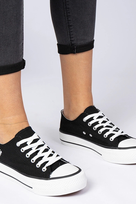 Czarne klasyczne damskie trampki Ellana