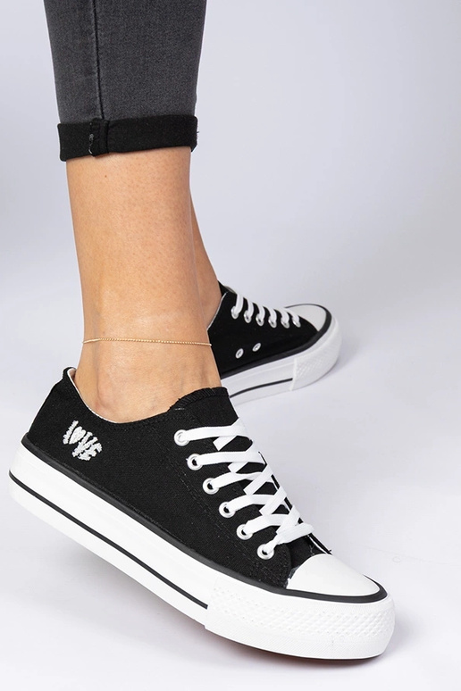 Czarne klasyczne damskie trampki Ellana