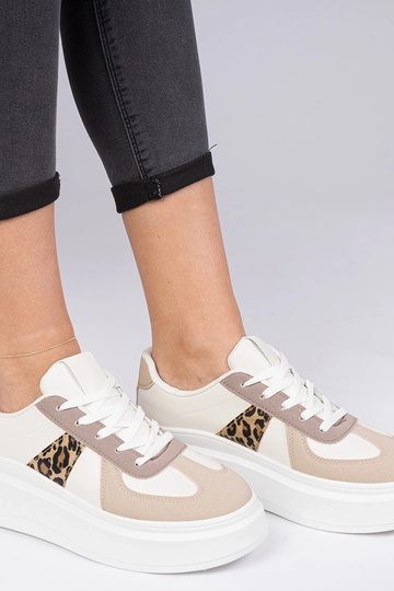 Brązowe sneakersy trampki na platformie Mishel