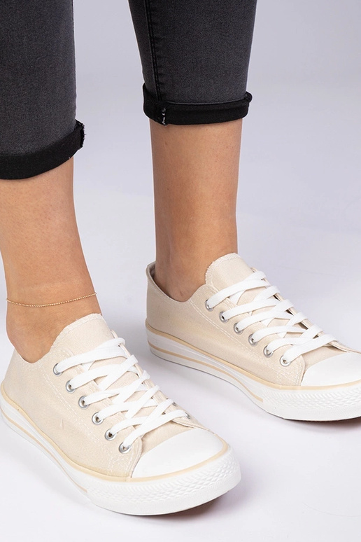 Brązowe klasyczne damskie trampki Menfis Brązowe klasyczne damskie trampki Menfis