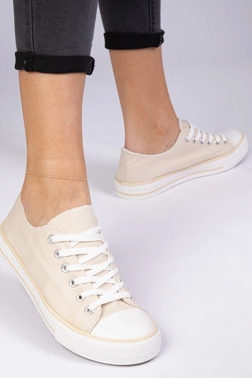 Brązowe klasyczne damskie trampki Menfis Brązowe klasyczne damskie trampki Menfis