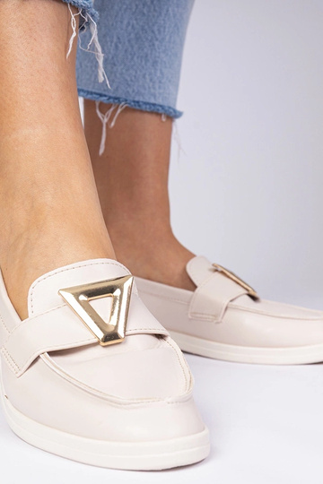 Beżowe damskie mokasyny z... 2