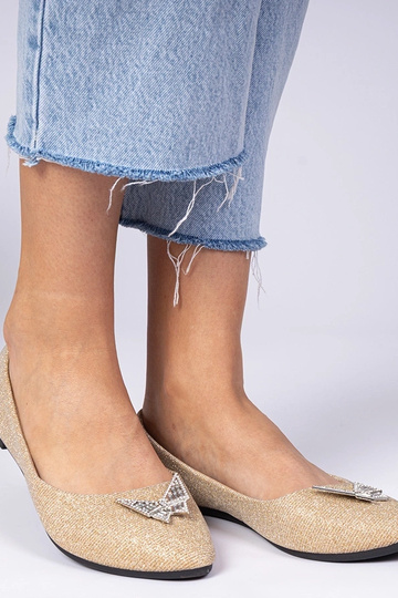 Złote damskie balerinki... 2