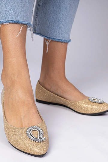 Złote damskie balerinki... 2