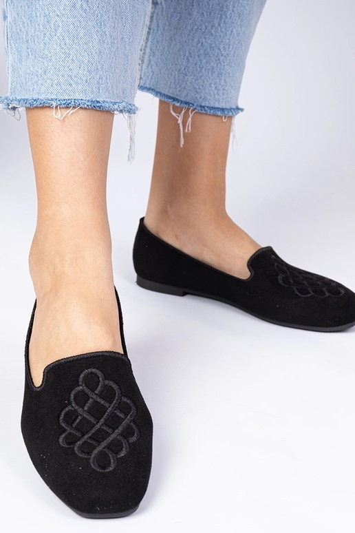 Czarne damskie balerinki ekozamszowe... Czarne damskie balerinki ekozamszowe...